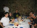 La peña cenando en Cubas - La Bañeza 2003