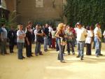 Entrando en el Alcázar de Sevilla para empezar la estupenda visita que nos tenían organizada.