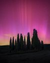 Shane Ware capturó la aurora boreal sobre la Toscana, Italia..jpg