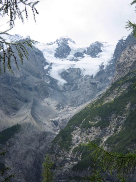 Glaciar del Cresta di Reit desde una de las curvas del Stelvio