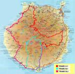 Mapa de Gran Canaria con ruta Tirajana