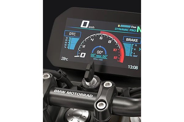 Pantalla TFT de 6,5 pulgadas con vistas deportivas de Riding Modes Pro